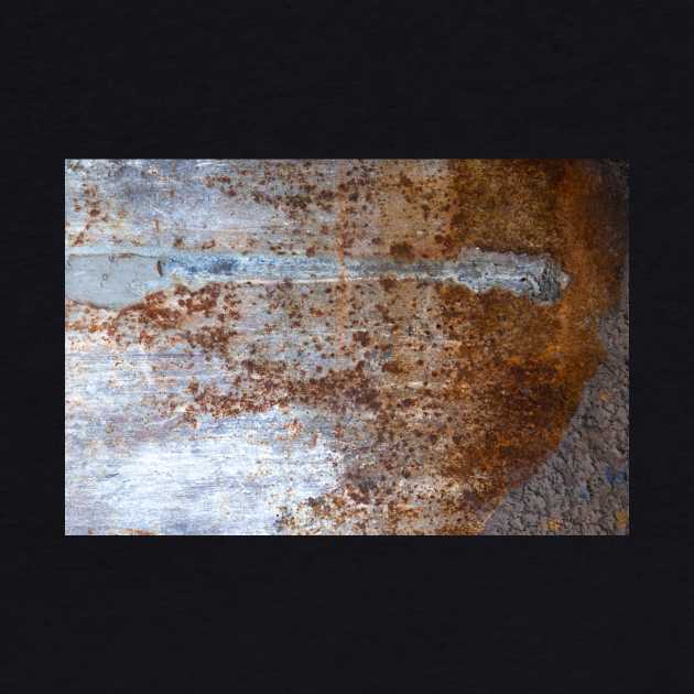 Rusty metal surface with melted steel run dry by textural